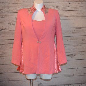 Aussie Austine Vintage Coral Pink Shirt Jacket 12